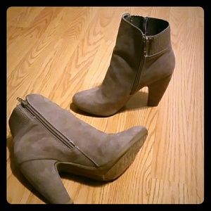 Faux suede booties
